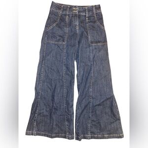 ALSHARIFA Long Wide-Leg Blue Denim Pants | Wide-legged Trousers for Women